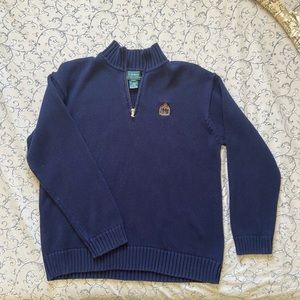 Ralph Lauren Cotton Half Zip Sweater, Navy